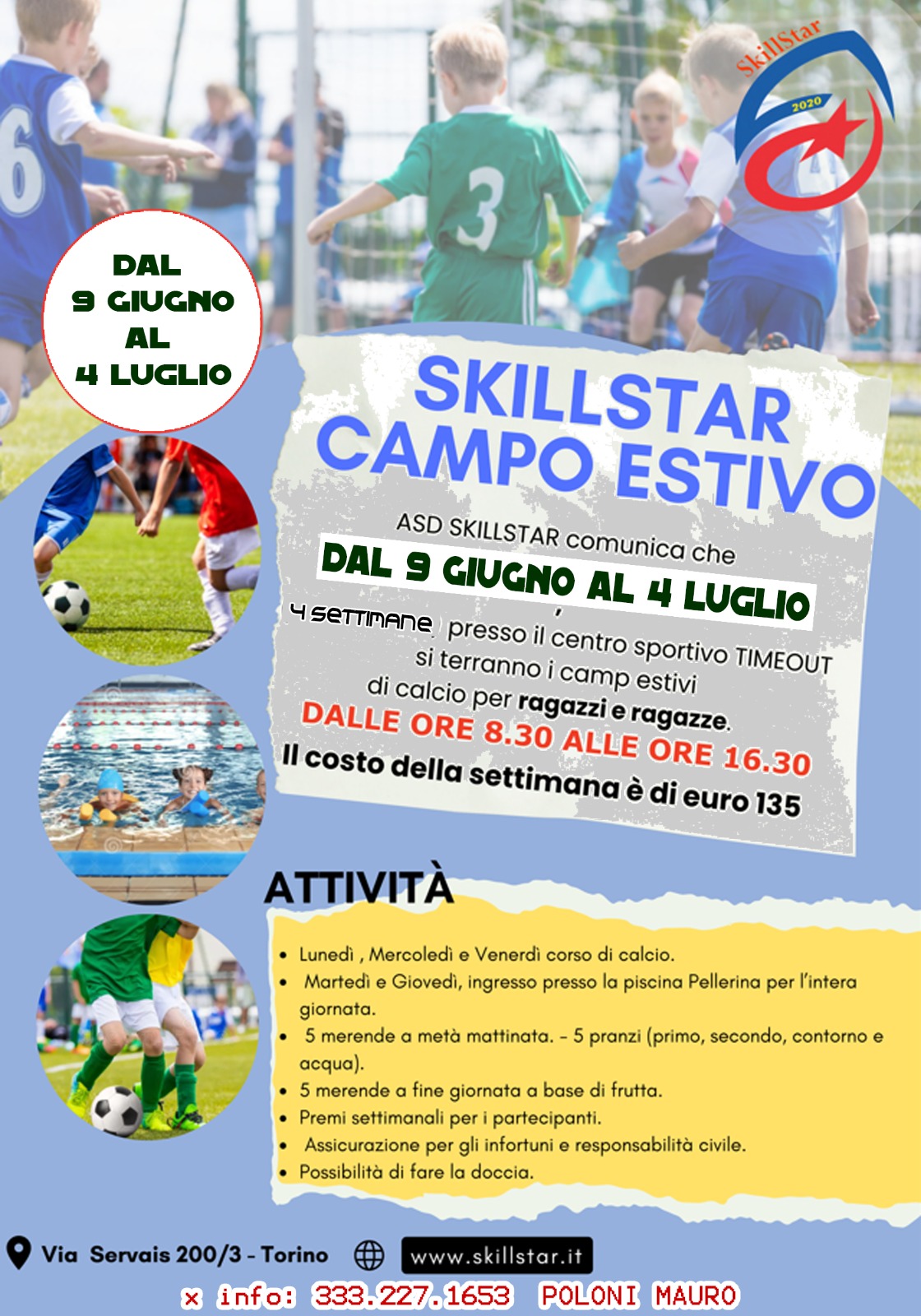 SUMMER CAMP 2025  - ASD SKILLSTAR  TORINO